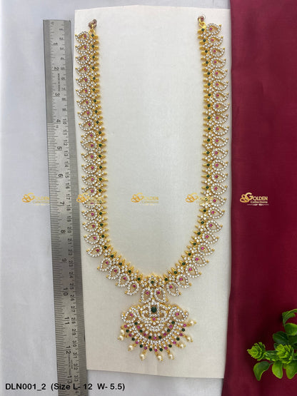 Amman Deity Long Necklace Collection Goldencollections Size: 12 X 5.5, Color: White, Style: 1 Step Image 2