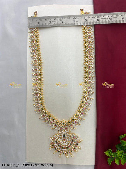 Amman Deity Long Necklace Collection Goldencollections Size: 12 X 5.5, Color: White, Style: 1 Step Image 3