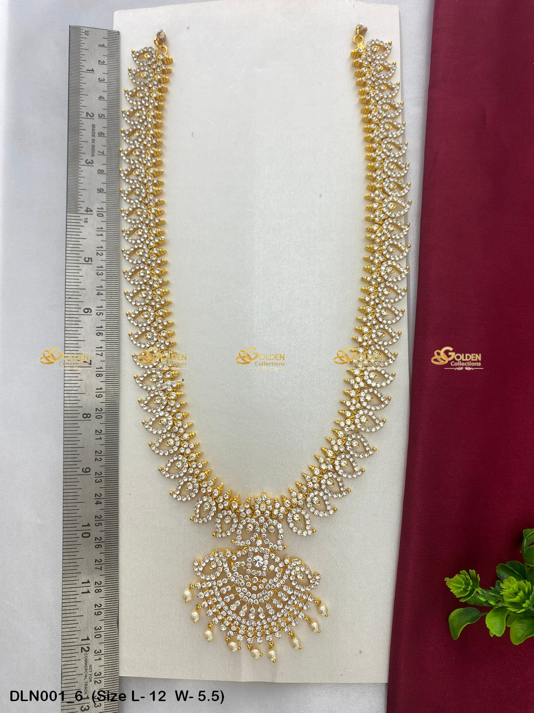 Amman Deity Long Necklace Collection Goldencollections Size: 12 X 5.5, Color: Multi, Style: 1 Step Image 6