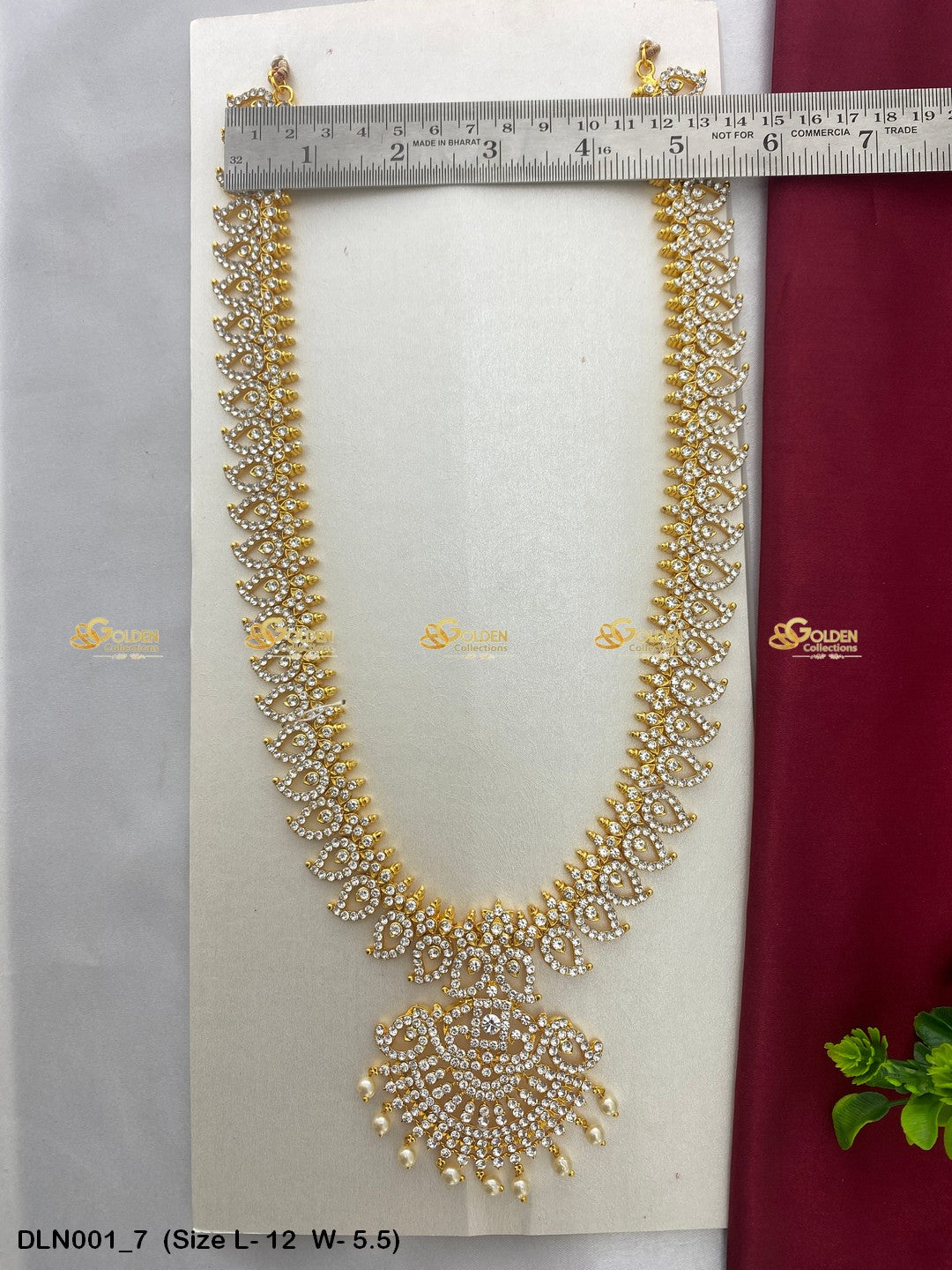 Amman Deity Long Necklace Collection Goldencollections Size: 12 X 5.5, Color: Multi, Style: 1 Step Image 7