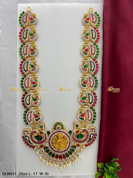 Amman Deity Long Necklace Set - GoldenCollections DLN-011