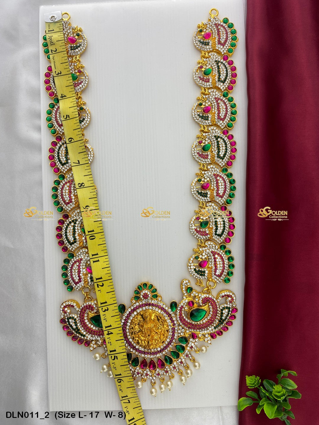 Amman Deity Long Necklace Set Goldencollections Size: 17 X 8, Color: Multi, Style: 1 Step Image 2