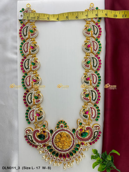 Amman Deity Long Necklace Set Goldencollections Size: 17 X 8, Color: Multi, Style: 1 Step Image 3