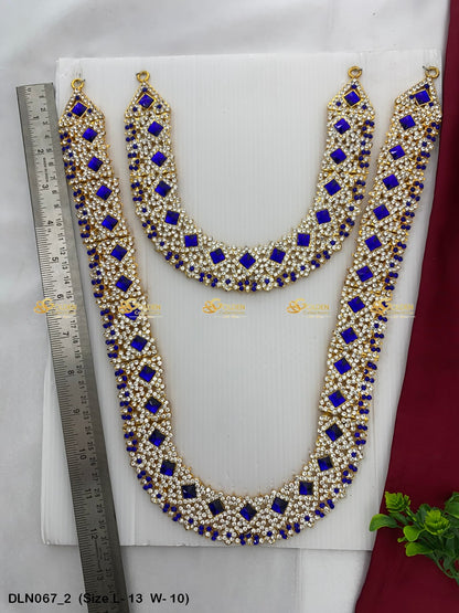 Artisan Crafted Long Necklace Set Size: 13 X 10, Color: Blue, Style: 2 Step Image 2