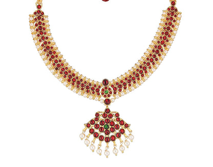 Bharatanatyam Classical kempu Necklace Haram Goldencollections