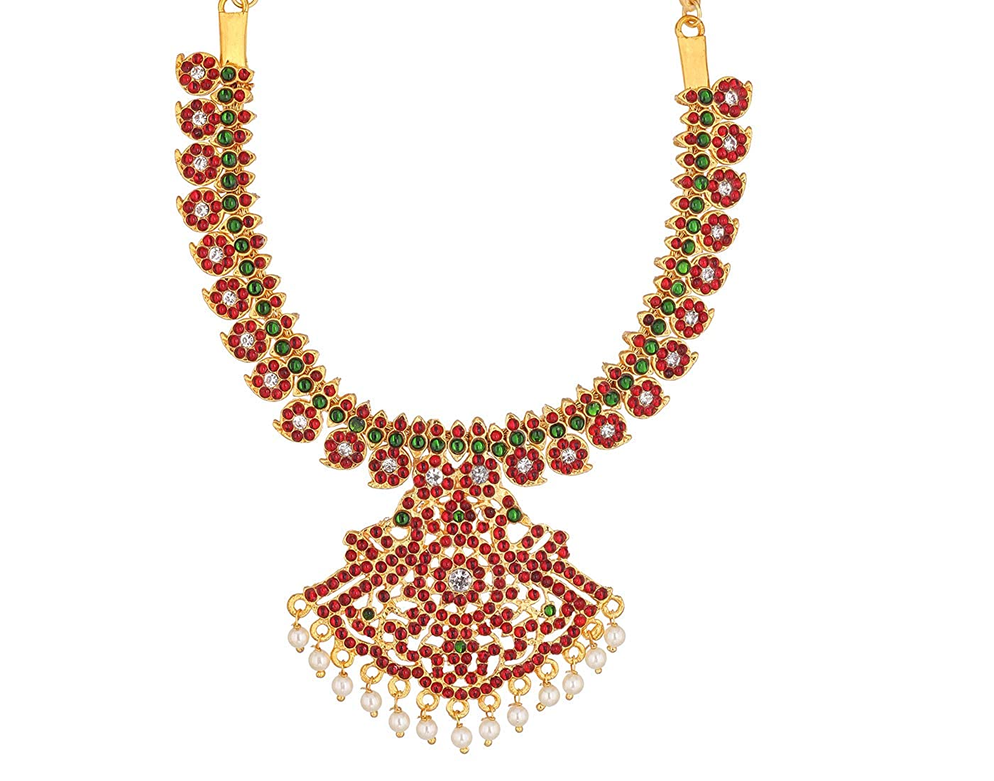 Bharatanatyam Gold Haram Short Necklace Golden Collecftions
