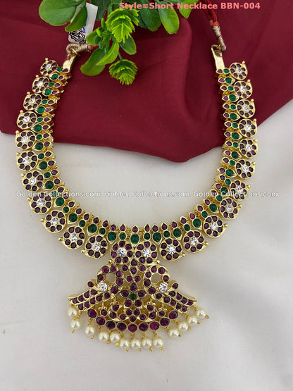 Bharatanatyam Kemp Necklaces: Classic Designs with Timeless Appeal