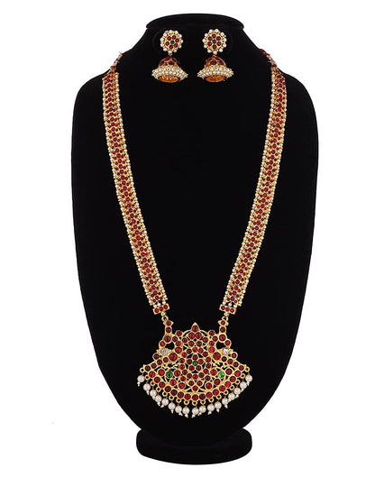 BHaratanatyam Long Necklace Set With Earrings