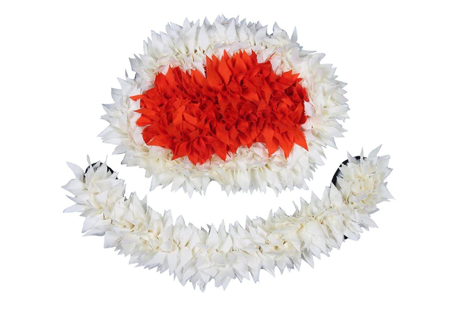 Traditional Bharatanatyam Flower Hair accessories - Orange and White