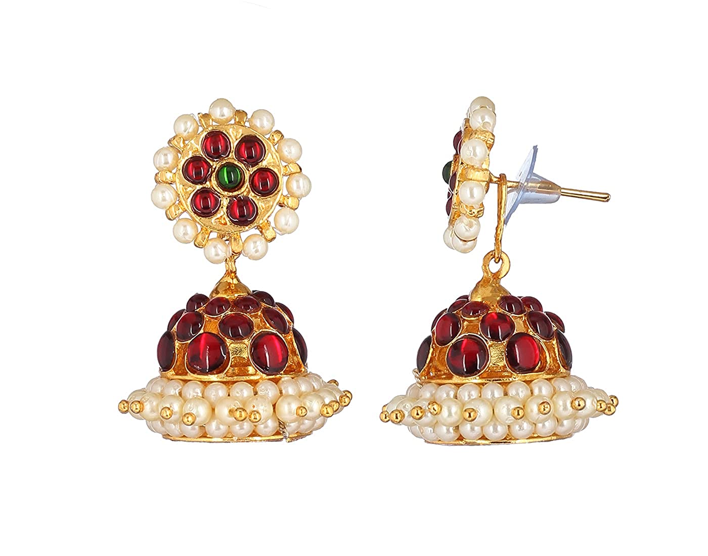 Bharatanatyam Majestic Pearls Jhumki - Golden Collections