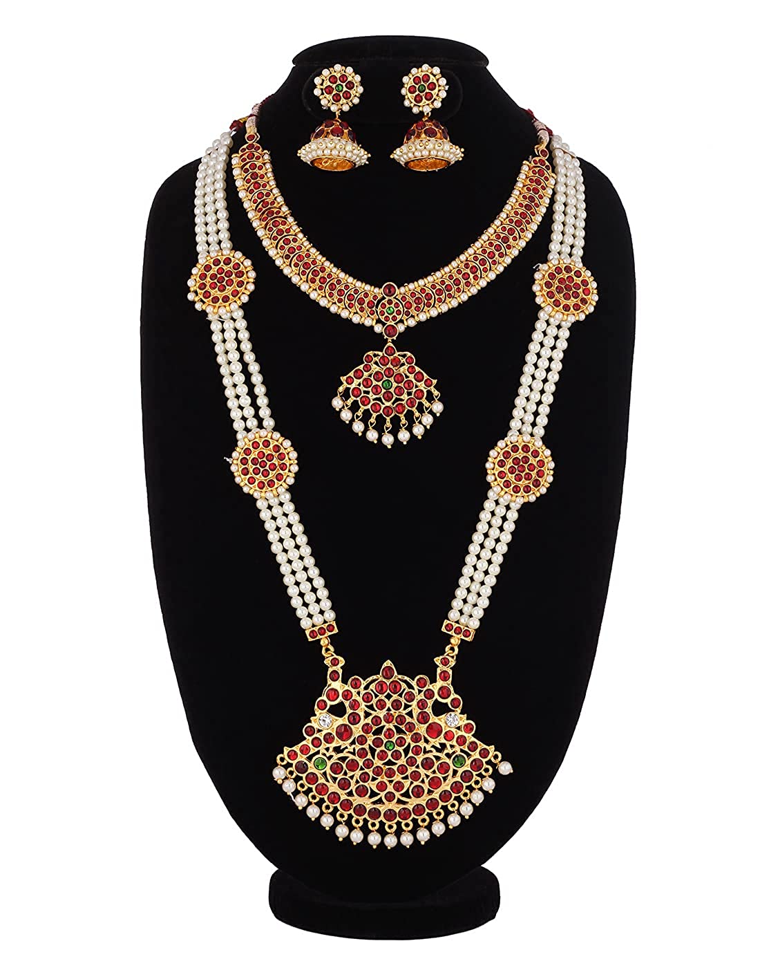 Buy Bharatanatyam Classical kempu Necklace Golden Collections