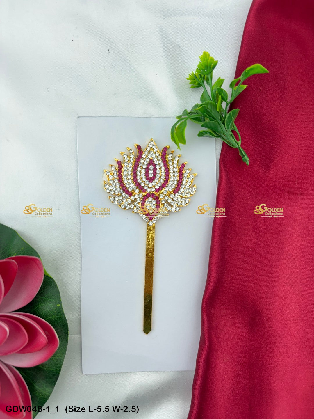 Buy Hindu Deity Lotus For Goddess Laxmi Alankaram Decoration Size: 5.5 x 2.5, Color: Pink, Style: Lotus Image 1