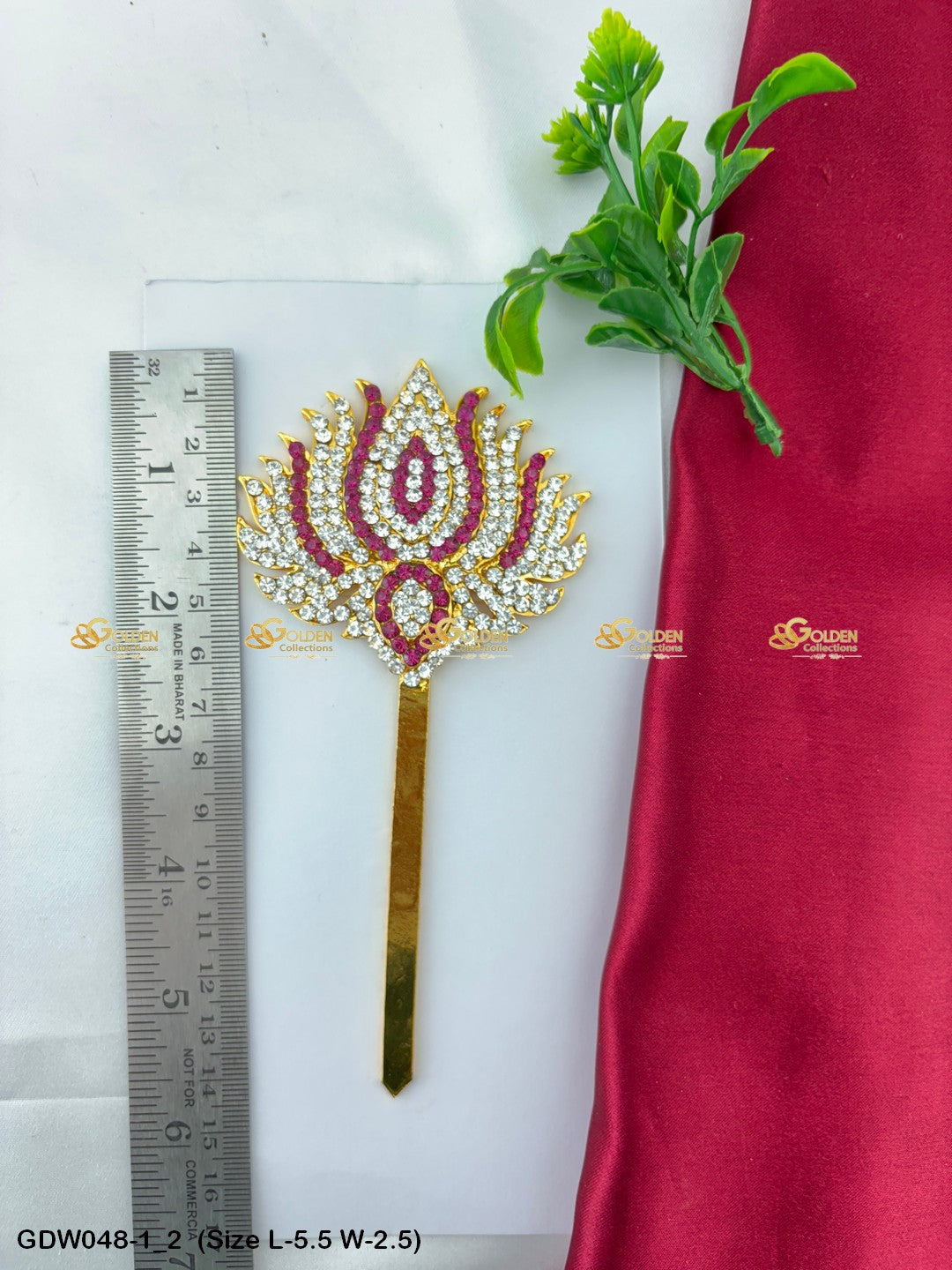 Buy Hindu Deity Lotus For Goddess Laxmi Alankaram Decoration Size: 5.5 x 2.5, Color: Pink, Style: Lotus Image 2