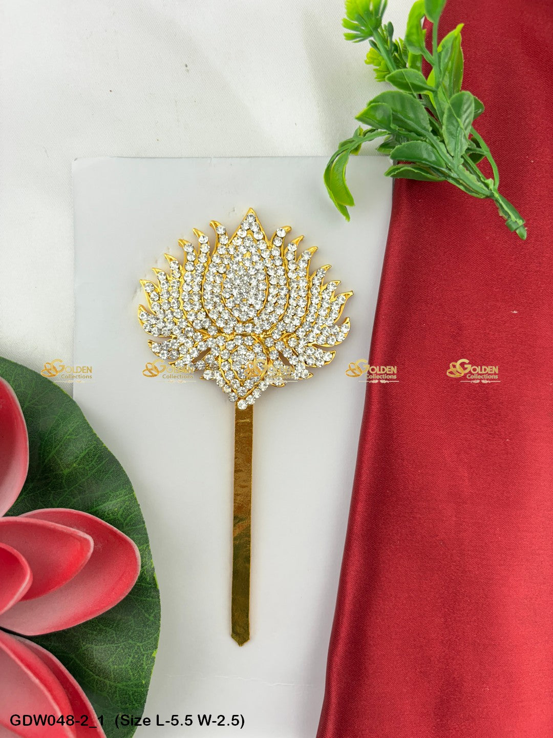 Buy Hindu Deity Lotus For Goddess Laxmi Alankaram Decoration Size: 5.5 x 2.5, Color: White, Style: Lotus Image 1