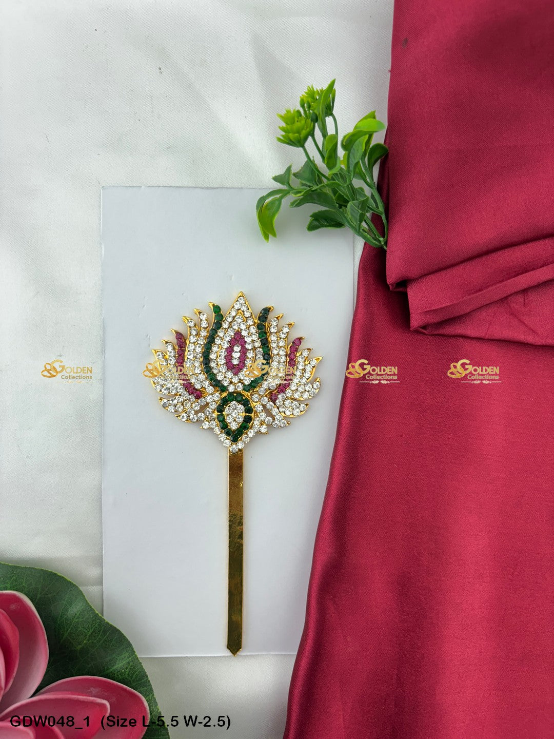 Buy Hindu Deity Lotus For Goddess Laxmi Alankaram Decoration Size: 5.5 x 2.5, Color: Multi, Style: Lotus Image 1