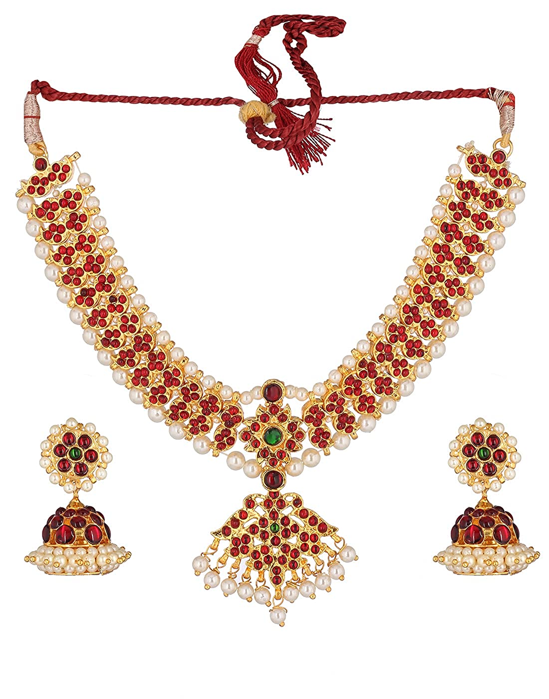 Captivating, Bharatanatyam Short Necklace mango Goldencollections