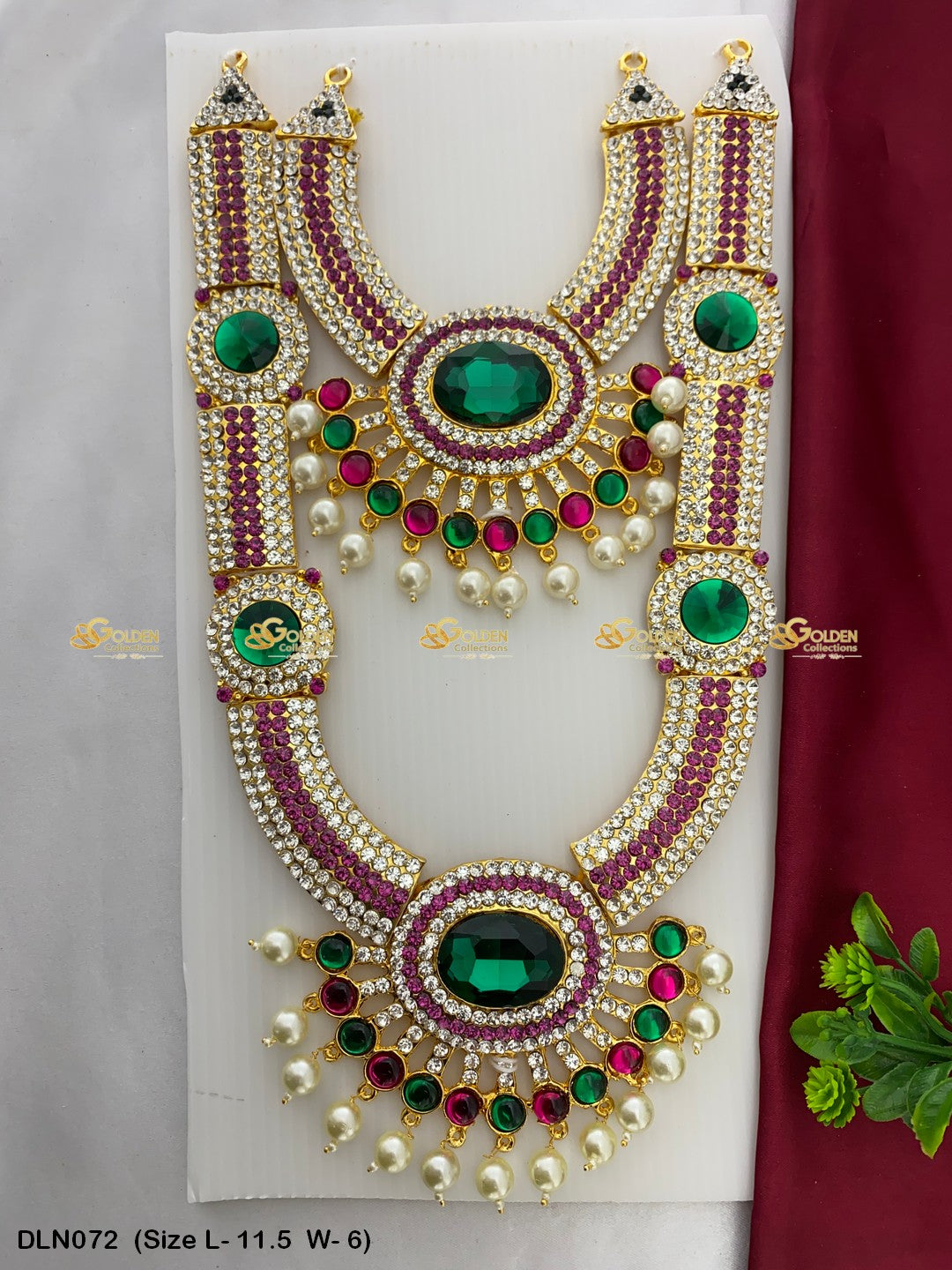 Celestial Long Necklace Radiant Goddess Lakshmi Size: 12 X 6, Color: Multi, Style: 2 Step Image 1