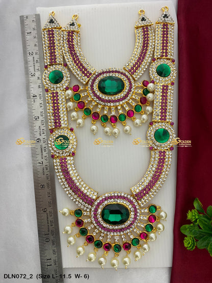 Celestial Long Necklace Radiant Goddess Lakshmi Size: 12 X 6, Color: Multi, Style: 2 Step Image 2