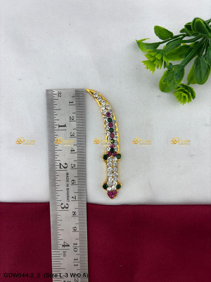 Deity Sword For Swamy Alangaram Mata Talwar With Stones Size: 3 x 0.5, Color: Multi, Style: Sword Image 2