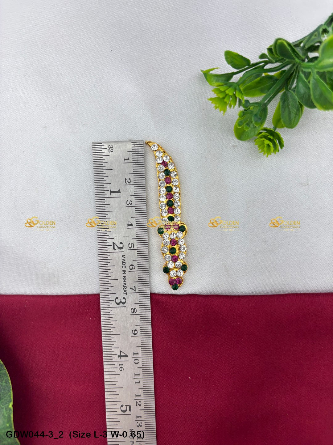 Deity Sword For Swamy Alangaram Mata Talwar With Stones Size: 3 x 0.65, Color: Multi, Style: Sword Image 2