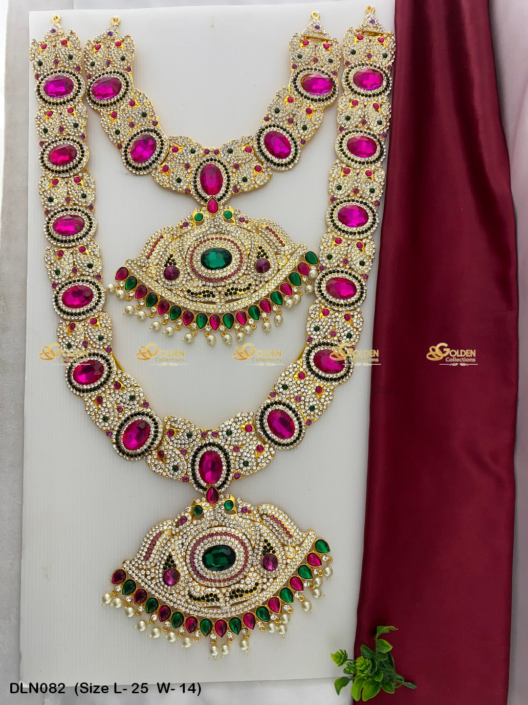 Deity Long Necklace For Varalakshmi Buy Online Size: 25 X 14, Color: Multi, Style: 2 Step Image 1