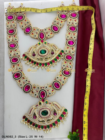 Deity Long Necklace For Varalakshmi Buy Online Size: 25 X 14, Color: Multi, Style: 2 Step Image 3