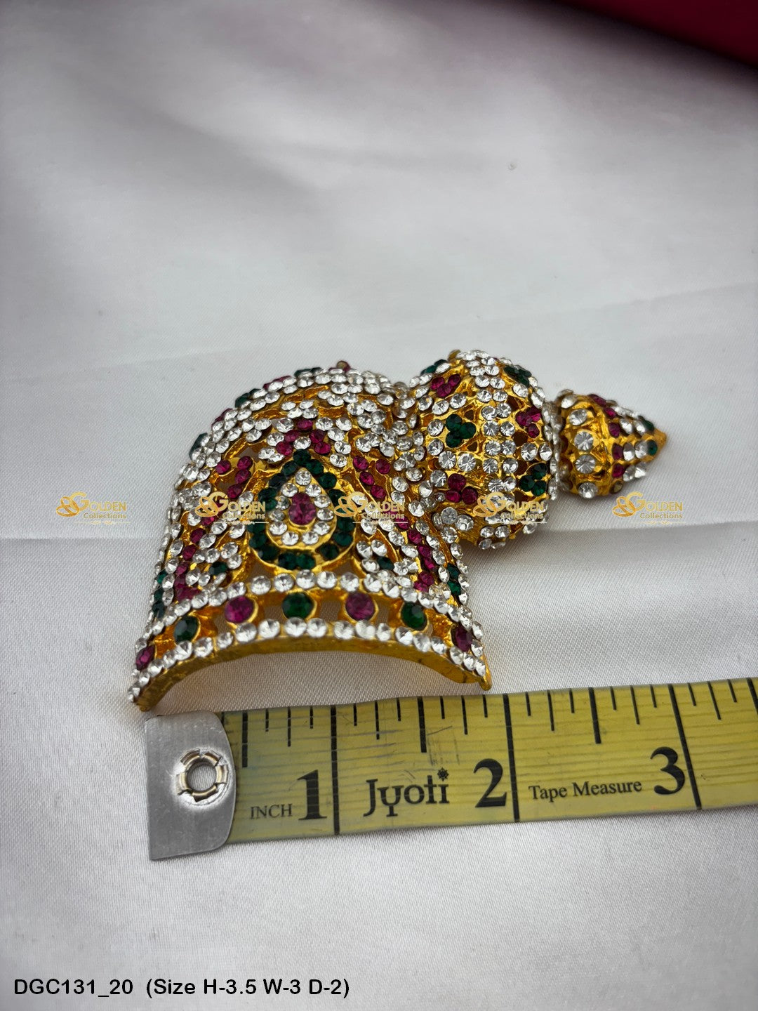 Divine Crown Mukut For Deity Goldencollections Size: 3.5 X 3 X 2, Color: Multi, Style: Half Round Andalu Right Image 20