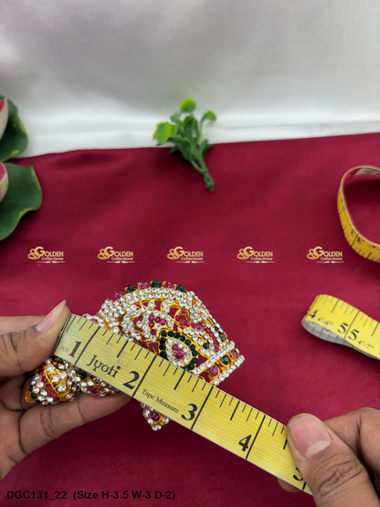 Divine Crown Mukut For Deity Goldencollections Size: 3.5 X 3 X 2, Color: Multi, Style: Half Round Andalu Left Image 22