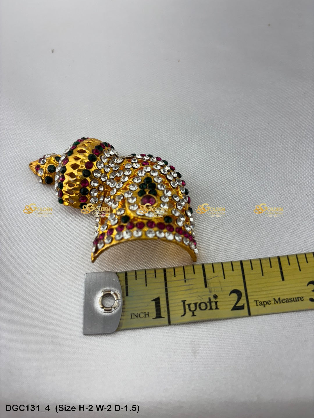 Divine Crown Mukut For Deity Goldencollections Size: 2 X 2 X 1.5, Color: Multi, Style: Half Round Andalu Left Image 4