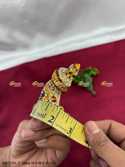 Divine Crown Mukut For Deity Goldencollections Size: 2 X 2 X 1.5, Color: Multi, Style: Half Round Andalu Right Image 7