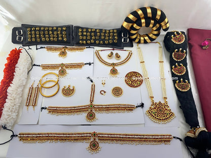 Elegant Bharatanatyam Jewellery Full Set By Goldencollections Bds008 2