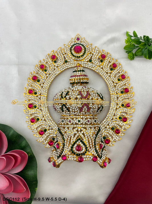 Elegant Mukut For Deity Goldencollections Size: 9.5 X 5.5 X 4, Color: Multi, Style: Arch Image 1