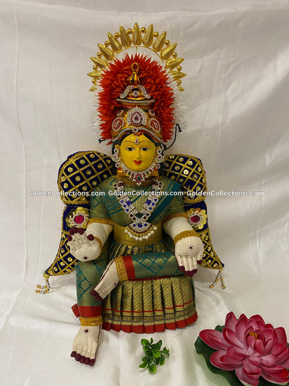 Elegant Varalakshmi Vratham Jewellery Decorated Idol