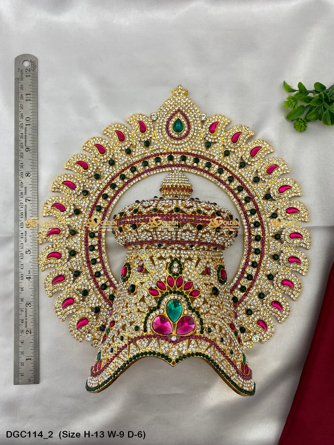 Exquisite Jewellery Crown For Goddess Goldencollections Size: 13 X 9 X 6, Color: Multi, Style: Arch Image 2