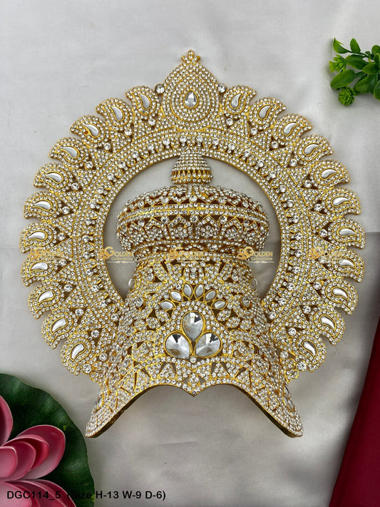 Exquisite Jewellery Crown For Goddess Goldencollections Size: 13 X 9 X 6, Color: White, Style: Arch Image 5