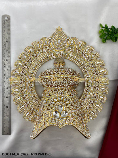 Exquisite Jewellery Crown For Goddess Goldencollections Size: 13 X 9 X 6, Color: White, Style: Arch Image 6