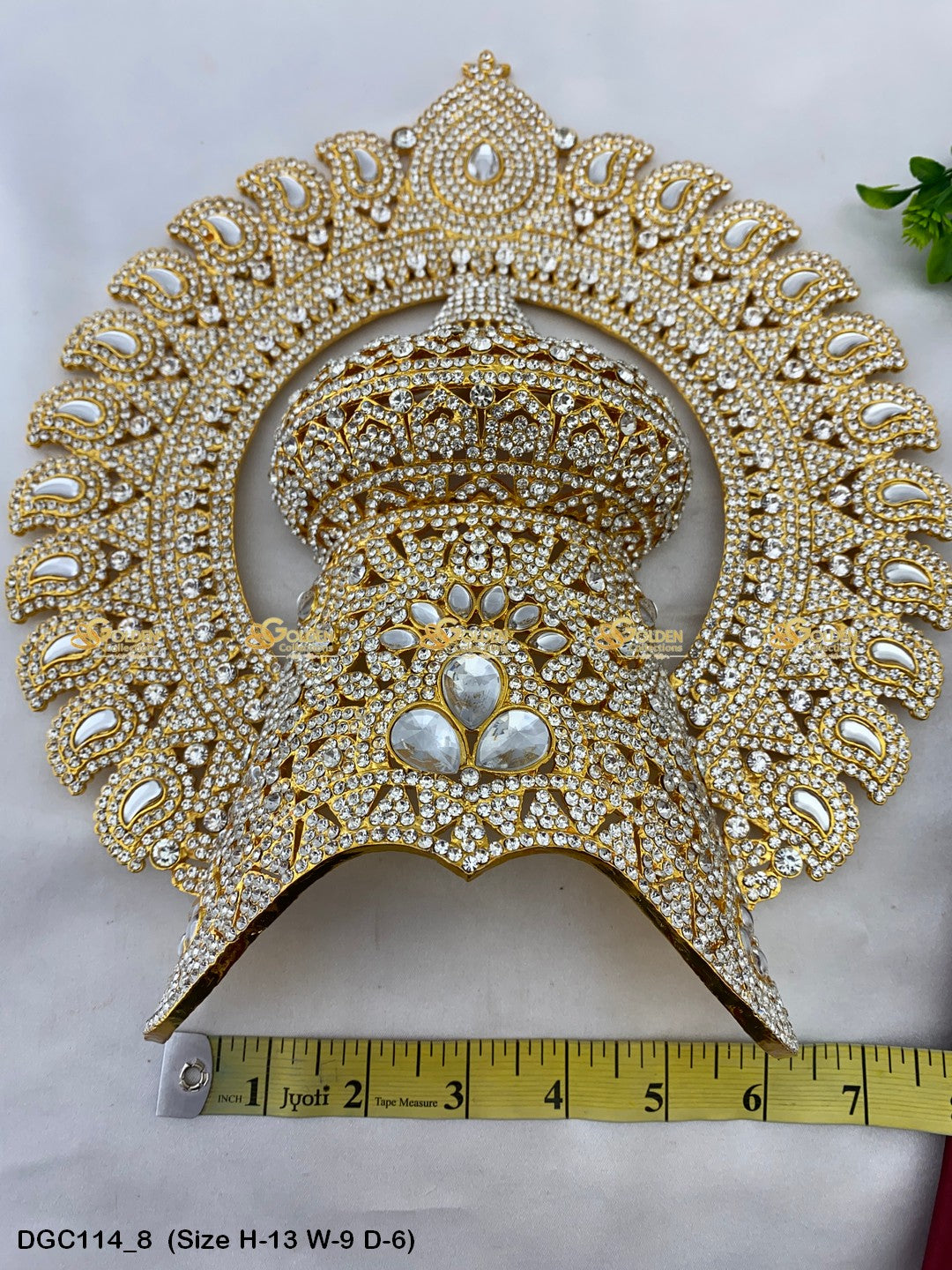 Exquisite Jewellery Crown For Goddess Goldencollections Size: 13 X 9 X 6, Color: White, Style: Arch Image 8