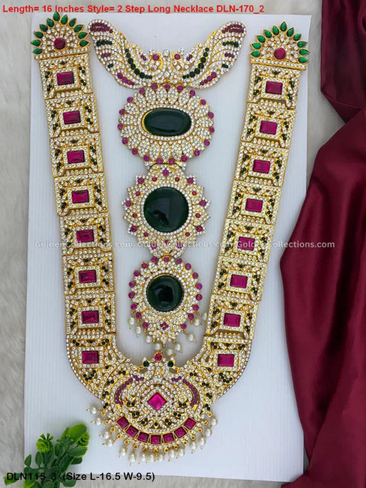 Exquisite Gold Plated Long Haram Temple Deity Size: 16.5 X 9.5, Color: Multi, Style: Chest Image 3