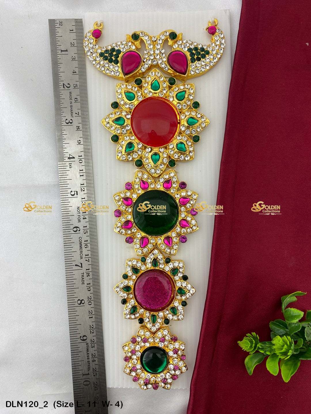 God Goddess Jewellery Deity Long Haram Collection Size: 11 X 3.5, Color: Multi, Style: Chest Image 2