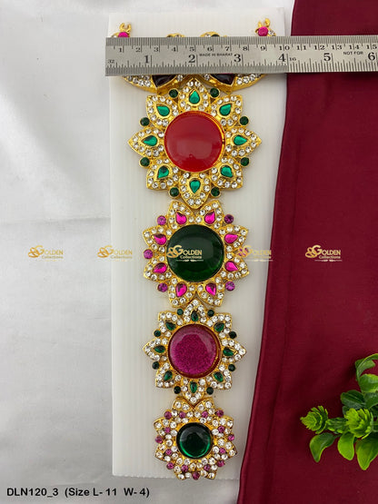 God Goddess Jewellery Deity Long Haram Collection Size: 11 X 3.5, Color: Multi, Style: Chest Image 3