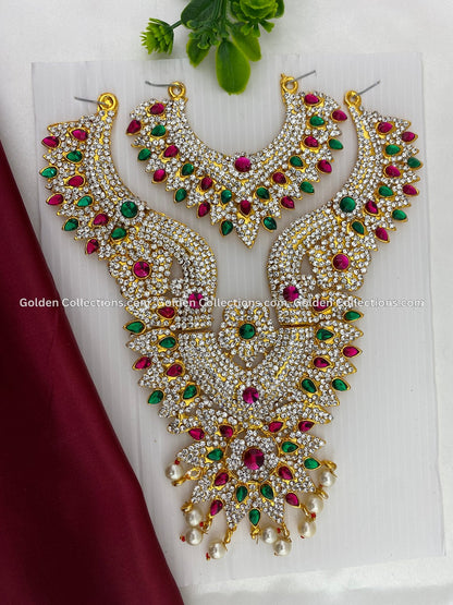 Goddess Amman Alangaram Jewellery Multi Colour Necklace GoldenCollections