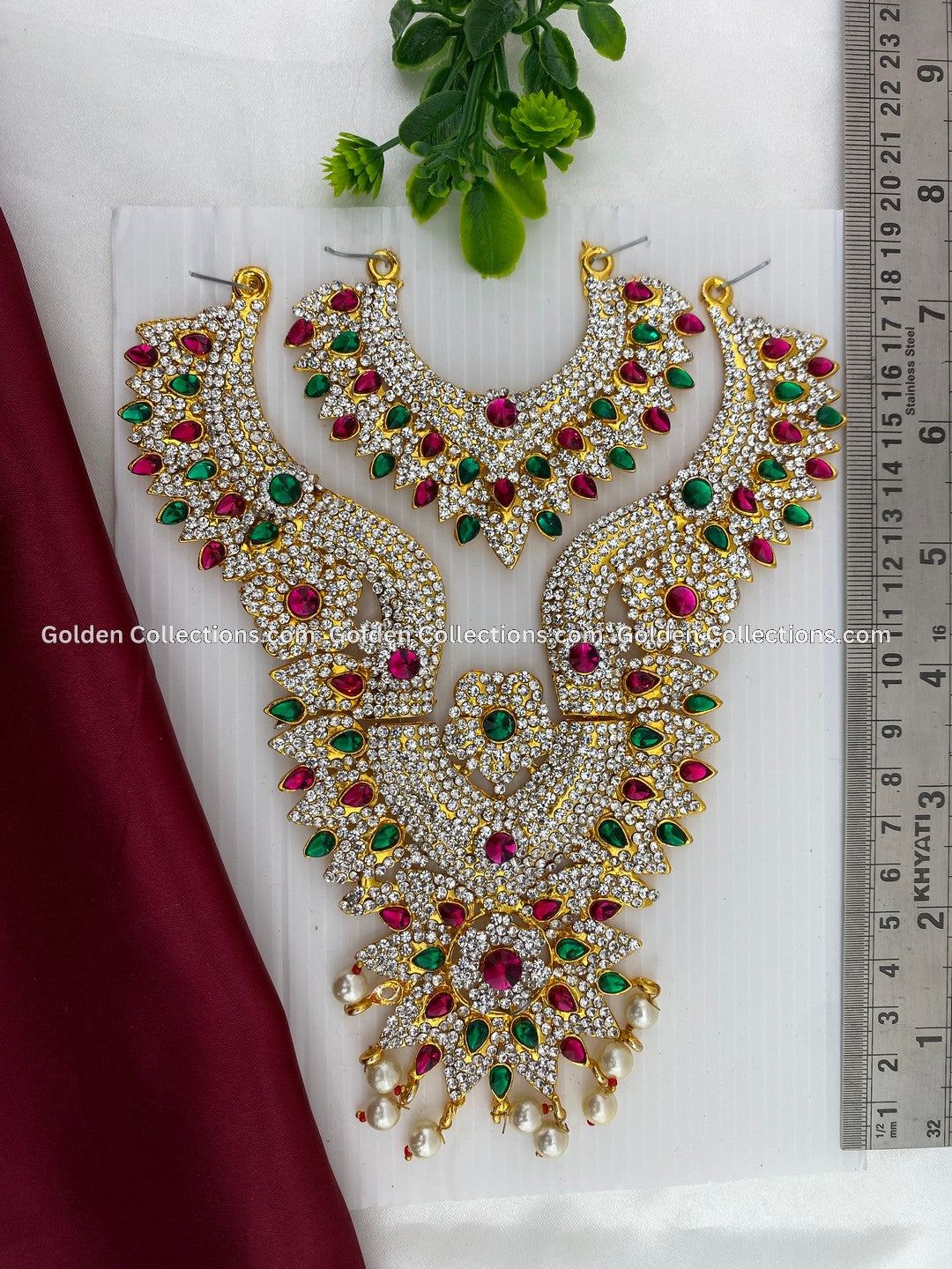 Buy Goddess Amman Alangaram Jewellery Multi Colour Necklace GoldenCollections