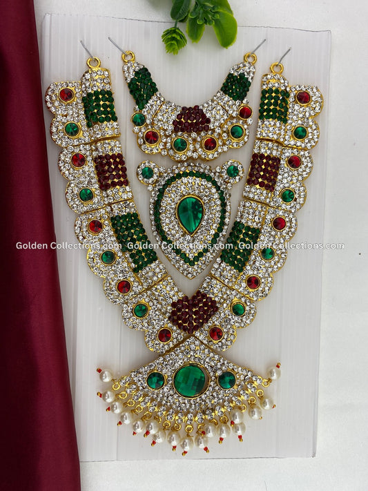 Buy Deity Goddess Amman Alangaram Multi Stones Necklace Jewellery GoldenCollections