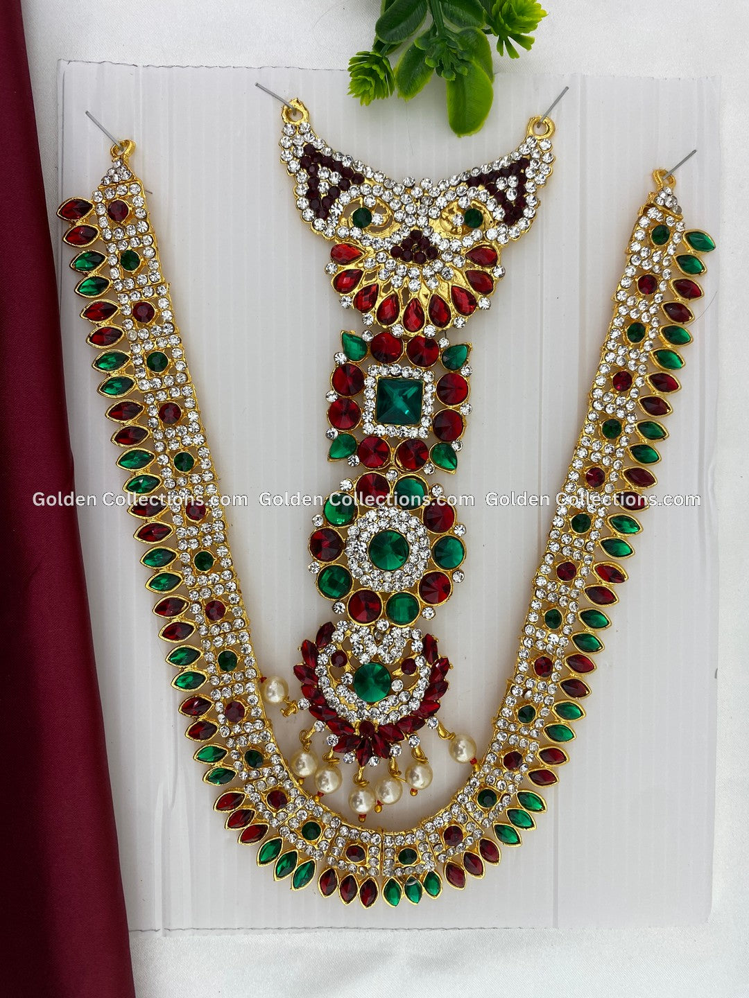 Shop Deity Goddess Amman Alangaram Red Green  Jewellery GoldenCollections