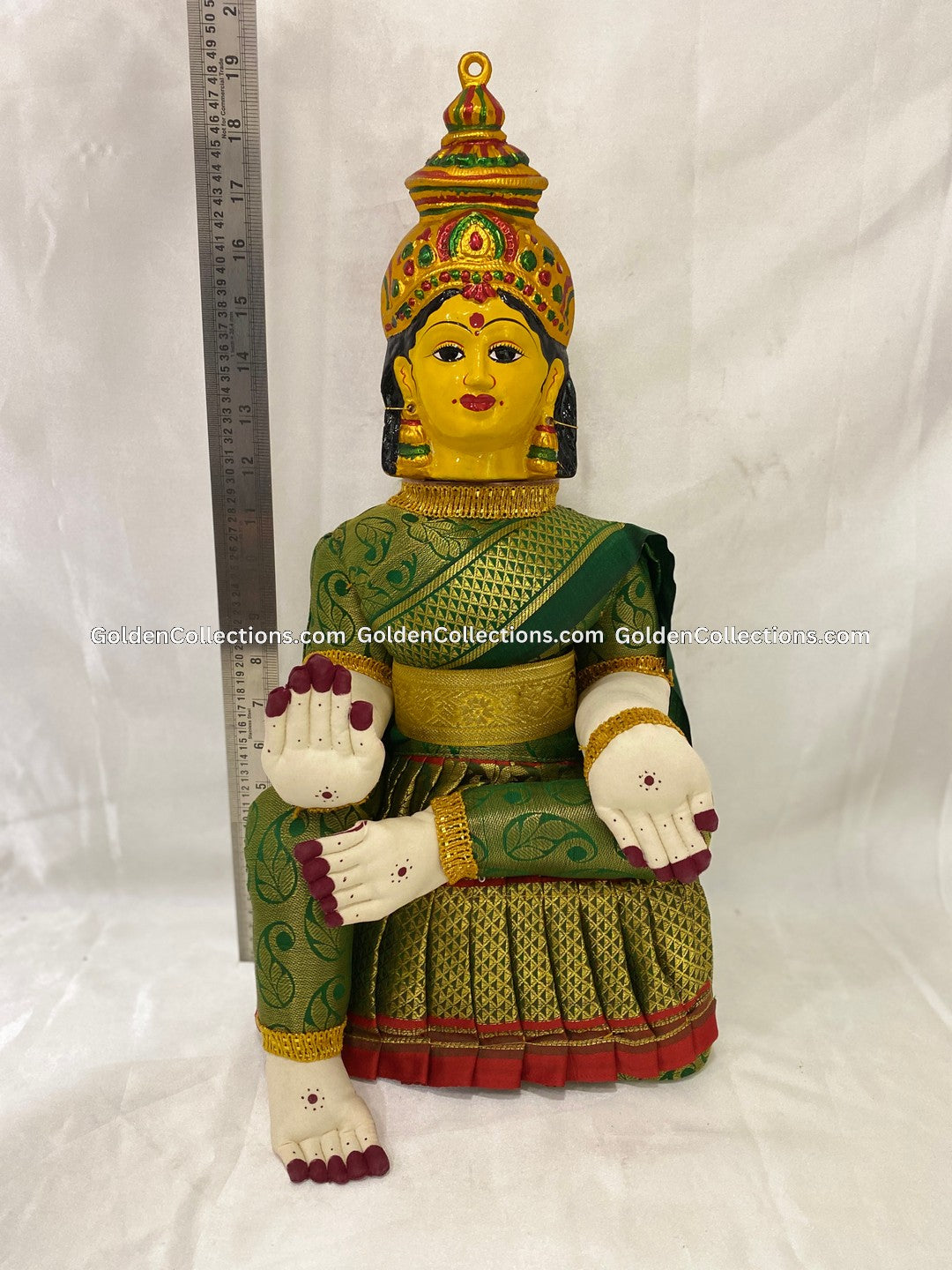 Goddess Varalakshmi Charming Green Doll Goldencollections 2