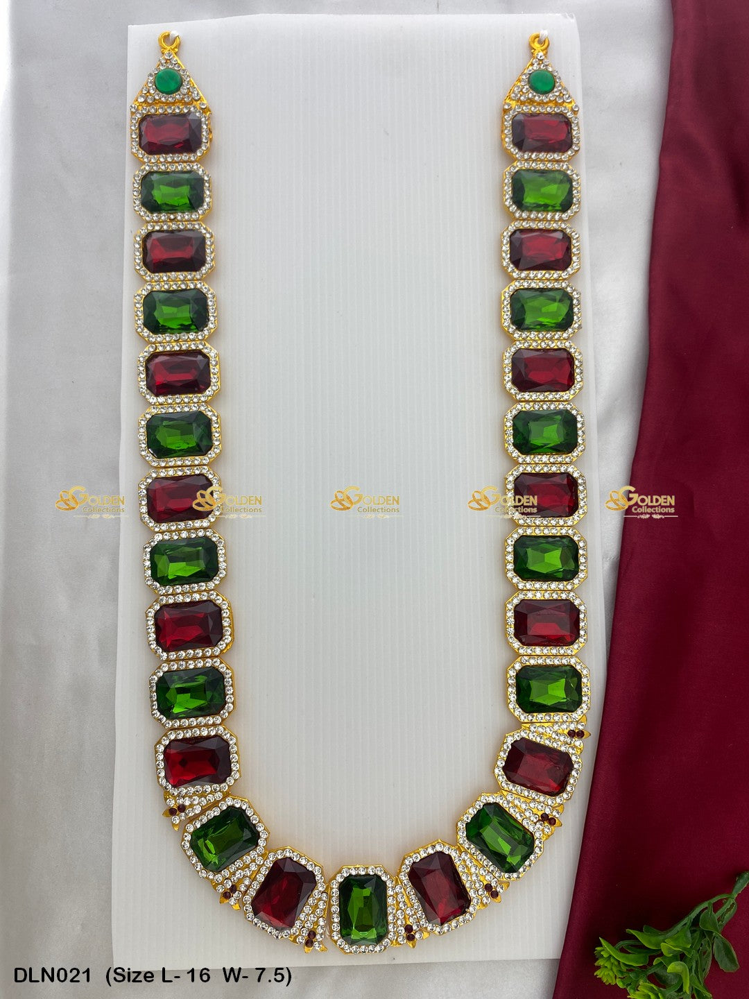 Goddess Amman Long Necklace Set Goldencollections Size: 16 X 7.5, Color: Multi, Style: 1 Step Image 1