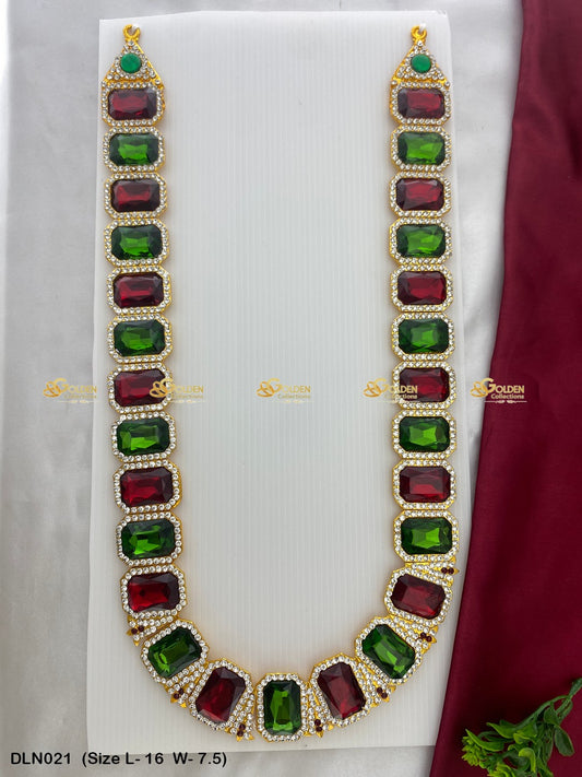 Goddess Amman Long Necklace Set Goldencollections Size: 16 X 7.5, Color: Multi, Style: 1 Step Image 1