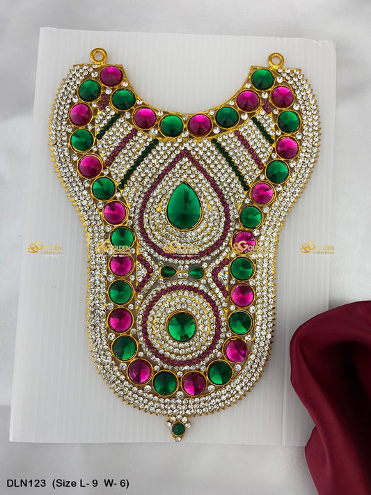 Goddess Lakshmi Elegant Long Necklace Size: 9 X 6, Color: Multi, Style: Chest Image 1