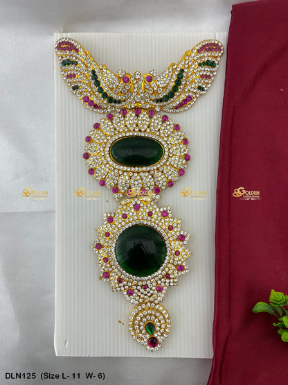 Goddess Lakshmi Jewellery Set Amman Long Haram Size: 11 X 6, Color: Multi, Style: Chest Image 1