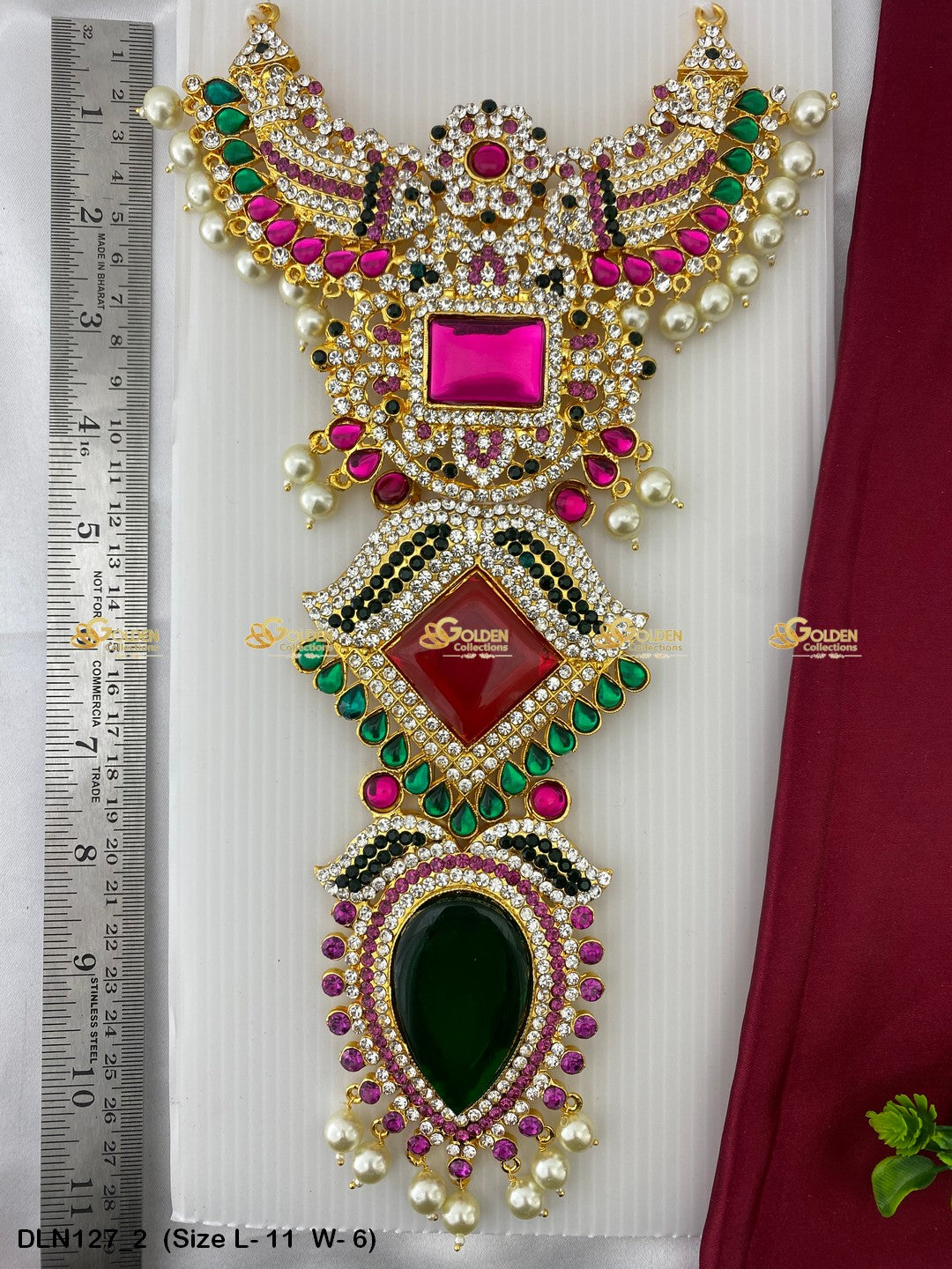 Goddess Lakshmi Long Necklace Divine Beauty Unveiled Size: 11 X 5, Color: Multi, Style: Chest Image 2